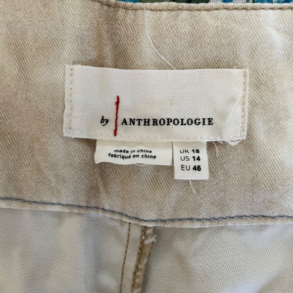 🎀 NWT Anthro Pants Cropped Pockets Tie Dye Neutral Casual - Picture 2 of 7
